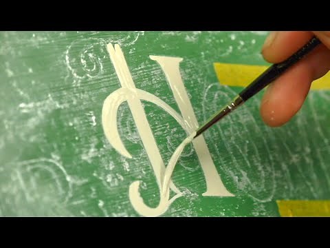 Sign Painting my own traditional style Welcome sign for my house. | Traditional hand lettering