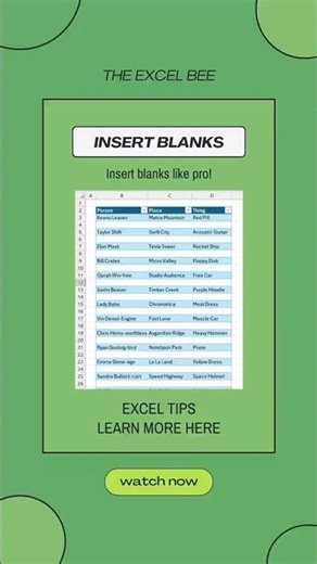 Stop Right-Clicking! 🛑 Insert Excel Rows Instantly #ExcelTips