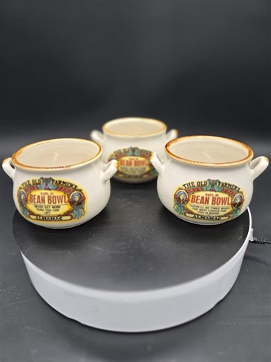 Vintage Old Farmer's Almanac Stoneware Bean Bowls - Set of 3 - Etsy