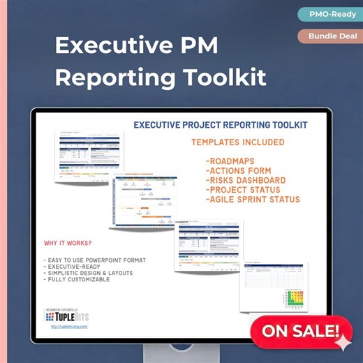 Executive PM Reporting Toolkit – Status Reports, Dashboards & Roadmaps (powerpoint) - Etsy
