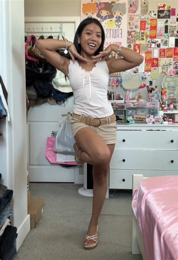 low rise shorts wedge sandals combo undefeated!! 🌼 #OOTD #outfitinspo #fyp