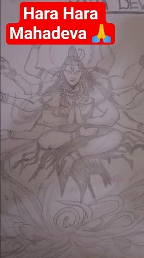 Hara Hara Mahadeva🙏:My Devotional Sketch of Lord Shiva 🔱#youtubeshorts #lordshiva #art.click_page