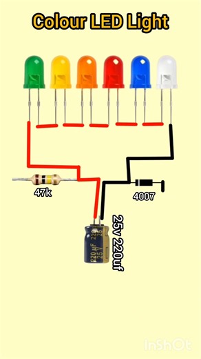 220V AC Colour LED Light Circuit | No Transformer LED Circuit | Easy DIY