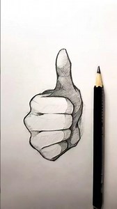How to Draw a 3D Thumbs Up Hand ✋🔥 Pencil Sketch #shorts