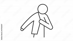 2D black thin line animation of wearing clothes icon, HD video with transparent background, seamless loop 4K video representing human behavior icon.zaz