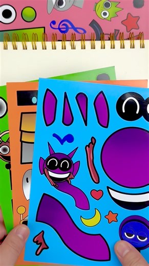 [Paper Book DIY] INCREDIBOX SPRUNKI Make-a-face Stickers #sprunki #papercraft #diy #oddlysatisfying