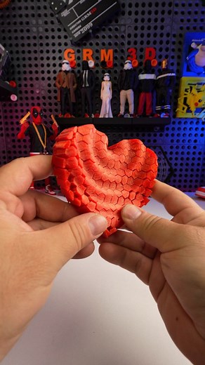 GRM3D | 3D Printed Wavy Heart Mesh Daily Dose - Day 632 🗃️Model: makerworld 🖨️Printed On @creality3d HI 🧵Filament: @spectrumfilaments 🧑‍🎨... | Instagram