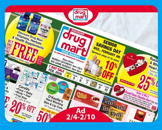 Happy Wednesday! Our new weekly ad is here - shop in store or online to save yourself the runaround! shop weekly ad: https://bit.ly/3RUNrUu e-saving coupons: https://bit.ly/3CnW3O0 sign up for our weekly ad emails: https://bit.ly/3XsLjae | Discount Drug Mart