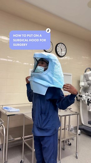 How To: Put On A Surgical Hood For Surgery 🏥 #surgicaltechnologist #surgicalguru #orthopedics #howto