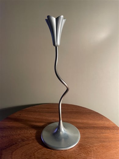 Vintage Pewter Spiral Tulip Candlestick - Partylite From 1980s - Etsy