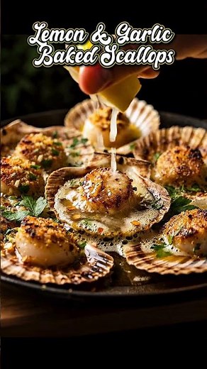 Lemon Garlic Baked Scallops #shorts