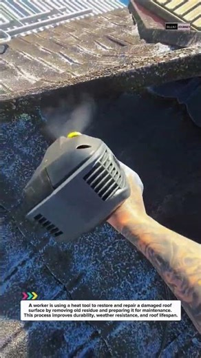 Amazing Roof Surface Restoration | Powerful Heat Tool Repair Process