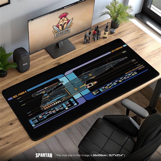 Nebula Class LCARS Desk Mat, Sci-fi Gaming Mousepad, Trek Nerd Gift Idea