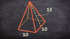 How to find the surface area of a 3D pyramid