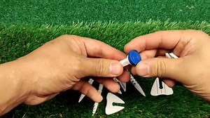 LOFIN Adjustable Height Golf Tees (4-Pack, 35–55mm) – Reusable Plastic Golf Training Tees for Consistent Distance, Durable Practice Tees for Drivers & Woods