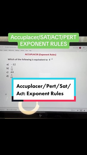 Accuplacer/SAT/ACT/PERT: Simplifying negative exponents. These problems are on all standardized exams. Math made easy by Professor G! #accuplacer #accuplacertest #accuplacermath #testpreparation #satprep #sattutor #sattest #sattips #tutorial #math #mathematics #psat #psatprep #sat2023 #foryoupage #fyp #middleschool #highschool #college #mathmadeeasybyprofessorg #pert
