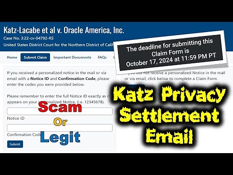 Katz Privacy Settlement Email. What's the legitimacy of Katz Settlement dealing with Oracle America?