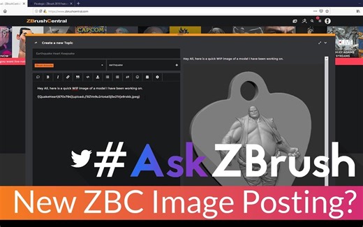 【Zbrush】【中文字幕】如何在New ZBrushCentral上发布图片？