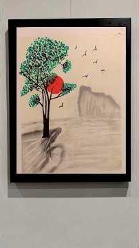Beautiful Sunset Tree Painting | Easy Nature Landscape Painting for Beginners | Acrylic Art