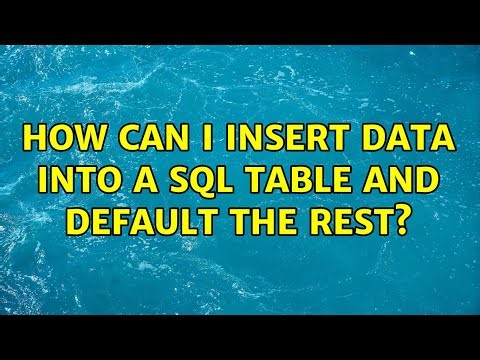 How can I Insert data into a SQL table and default the rest?