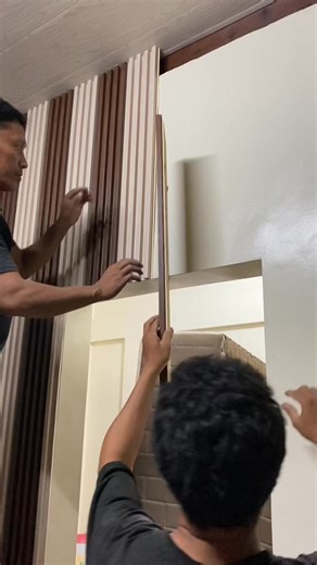 How to install wpc wall panel #reels #constraction #wpcpanels #interiordesign | Jeanante Valera
