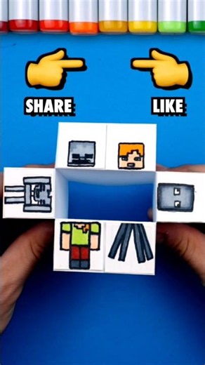 Guess the right way! 👉👈 Minecraft Characters ep.3 #feedshorts #minecraft #papercraft #diy
