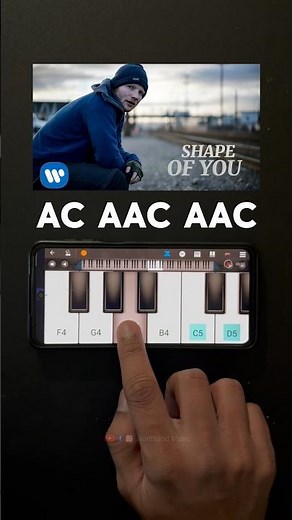 Shape of You - Easy Mobile Piano Notes👆🏻🎹 #shapeofyou #shorts