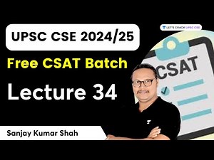 Free CSAT Batch | Lecture 34 | SSM Funda | Sanjay Kumar Shah