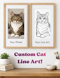Custom Cat Line Art, Minimal Cat Portrait, Hand Drawn Cat Portrait, Cat Line Drawing, One Line Cat Portrait, Cat Line Art Print - Etsy Australia