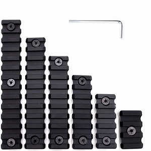 [Hot Item] 3/5/7/9/11/13 Slots Hand Guard Picatinny Rail Sections Rail Segement Aluminum Picatinny Rail Fit Both Keymod & M-Lok Style 2 in 1 Black / Red / Tan Color