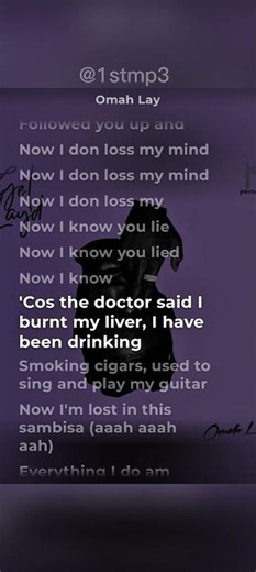 Omah lay for a reason. Bad influence by omah lay #lyrics #4k #1stmp3 #music #omahlay