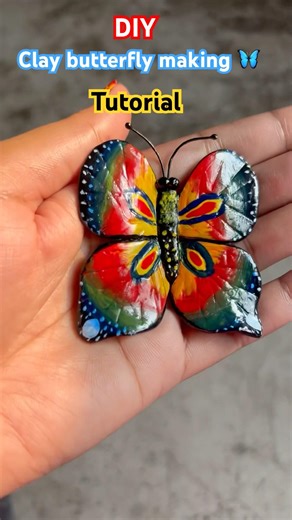Clay butterfly making tutorial🦋#trending #diy #clay #clayart #butterfly #art #video #viral #shorts