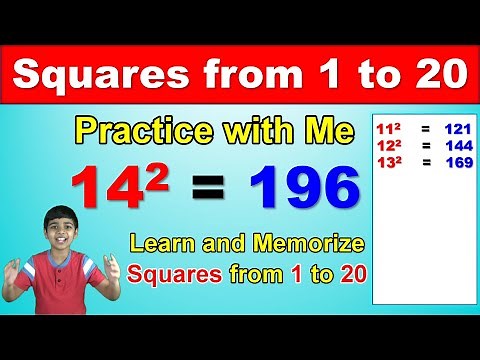 Learn and Memorize Squares of numbers from 1 through 20 | Practice with Me