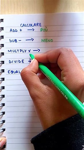 How to calculate in Italian : Math Signs + , - , • , ÷
