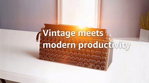 PUSOKEI Retro Typewriter Keyboard, Wireless Mechanical Gaming Keyboard, 83 Keys, Bluetooth Punk RGB Backlit, Blue Switch, Metal Round KeyCap, for PC Laptop Phone (Wood Grain Color)