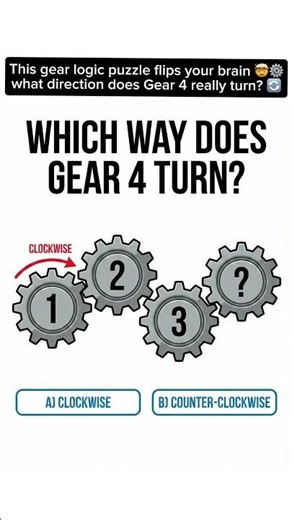 Simple Gear Logic Puzzle That Tricks 90% of Viewers ⚙️ #logicpuzzle