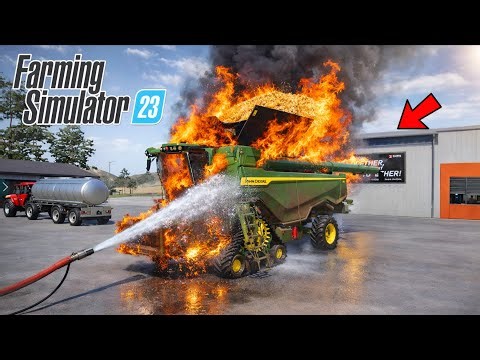 Fs 23 Burning Harvester 😱 ! Farming Simulator 23 ! Timelapse #fs23