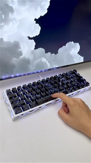 The special white & blue color is so clean.#keyboard #rgbkeyboard #shorts