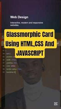 HTML,CSS,JavaScript|| Glassmorphic Card. #coding #frontenddevelopment #python