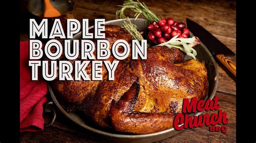 Roast maple bourbon spatchcock turkey with sweet smoky goodness