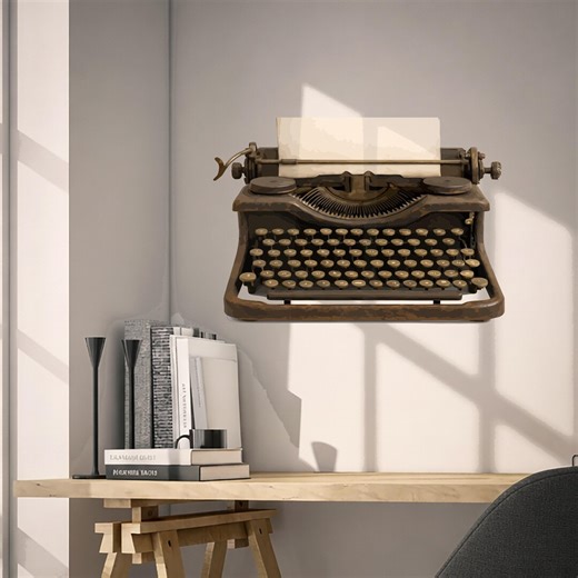Retro Typewriter Vintage Wall Decor Minimalistic Modern Mural Z5544 - Etsy