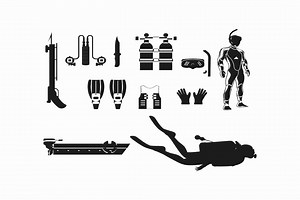 Scuba Diving SVG Bundle | Diver Silhouette Clipart (digital Download) - Etsy UK