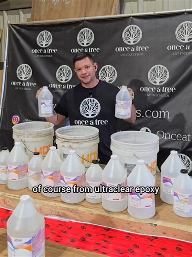 Next step in the build.🛠 The mold is ready and it’s time to mix the our deep-pour epoxy. #liveedge #epoxy #artist #custom #furnituredesign
