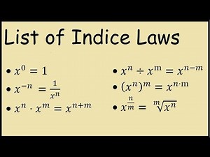 Laws of Indices (Basic Mathematics)