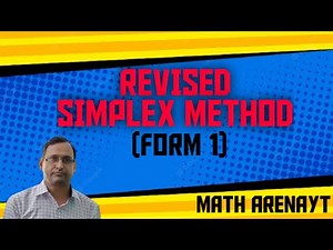 Revised Simplex method | standard form 1| R S M