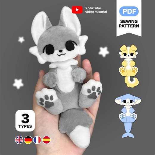 Fursona Bag Charm Plushie Sewing Pattern & Tutorial (english/español/deutsch/français） - Etsy