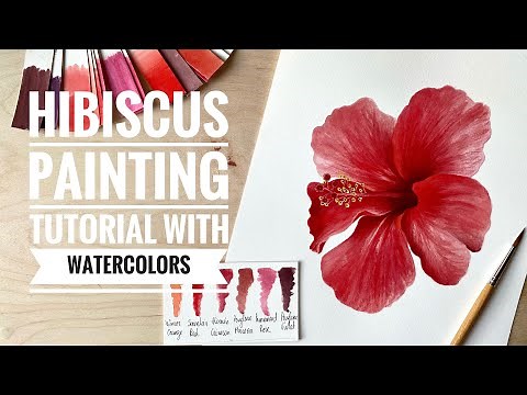 Realistic Hibiscus flower watercolor painting | Beautiful Flower Art