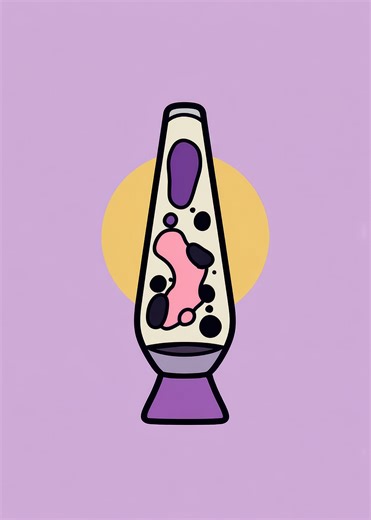 'Retro Lava Lamp Illustration' Poster, picture, metal print, paint by jannik27s | Displate