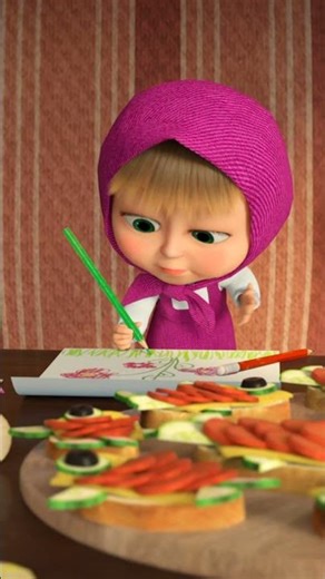 画家必须吃饱 #Shorts #mashaandthebear #mashabearchinese #玛莎和熊 #masha #chinese #cartoons #funny