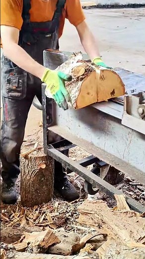 Satisfying Wood Splitting Crazy Machine in Action 😲 #shorts #woodwork